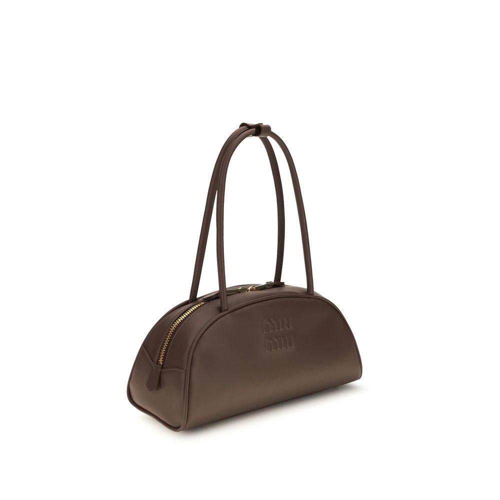 Miu Miu Braune Kalbsleder Bos Taurus Handtasche-2