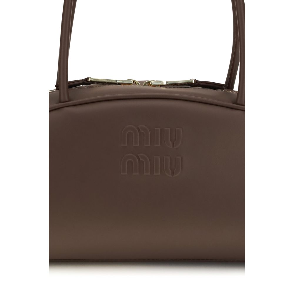 Miu Miu Braune Kalbsleder Bos Taurus Handtasche-4
