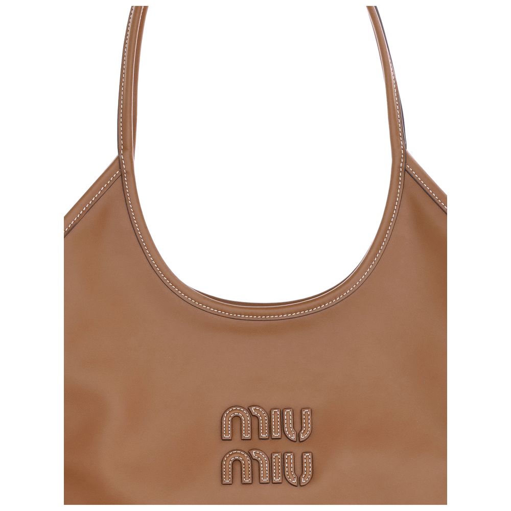 Miu Miu Braune Kalbsleder Bos Taurus Schultertasche-3