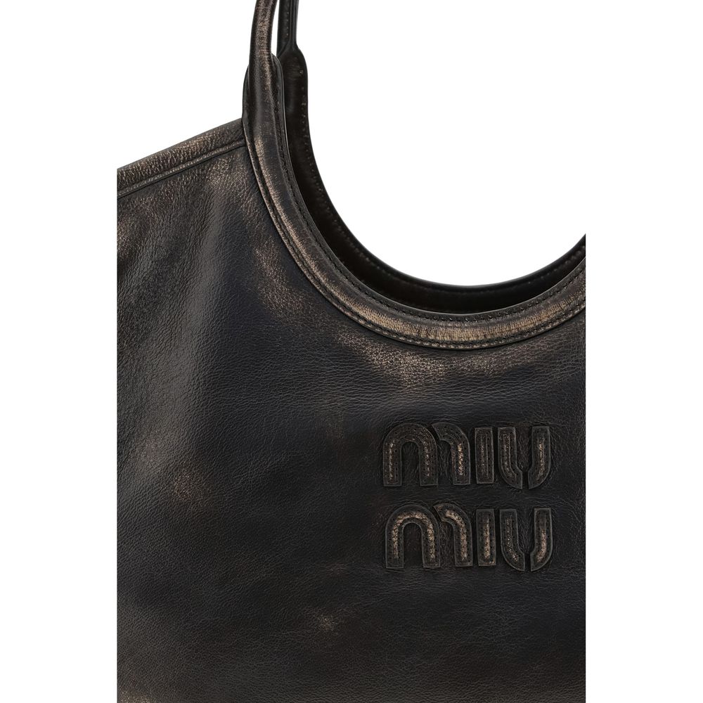 Miu Miu Braune Kalbsleder Bos Taurus Schultertasche-4