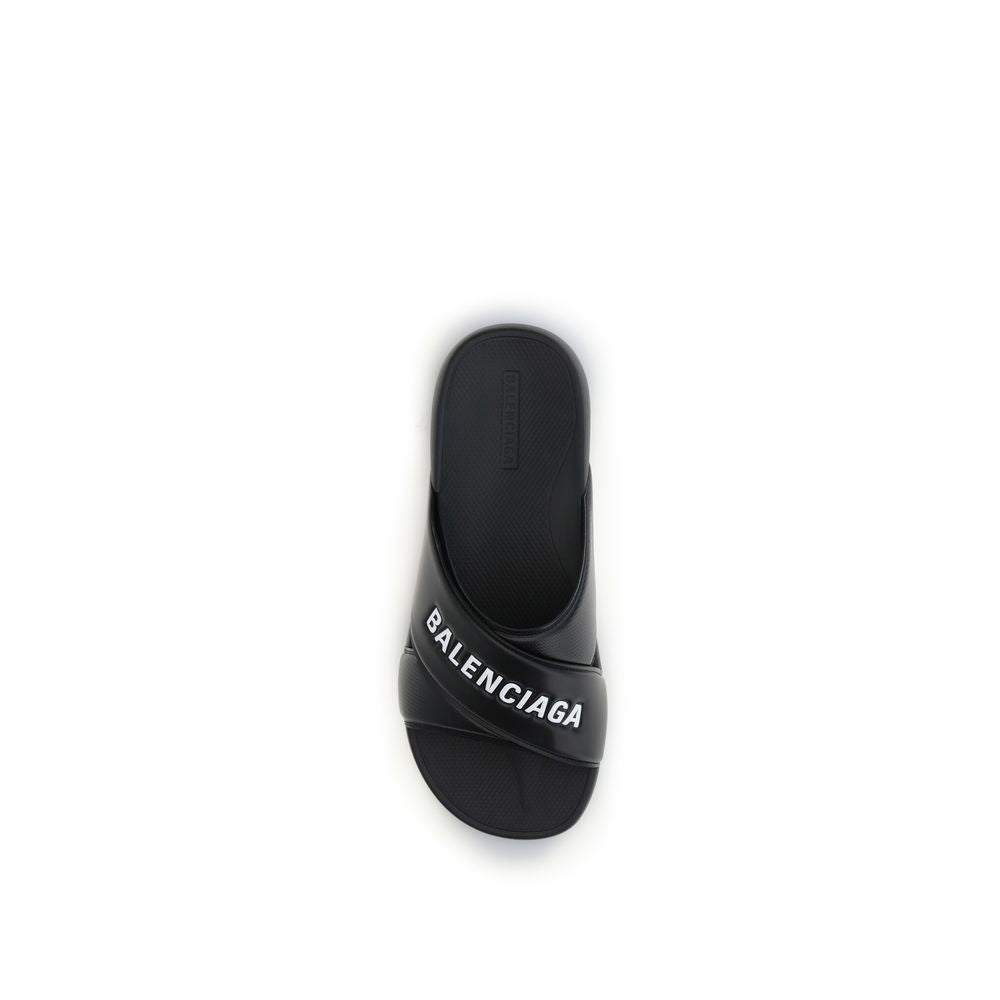 Balenciaga Schwarze Gummisandalen-4