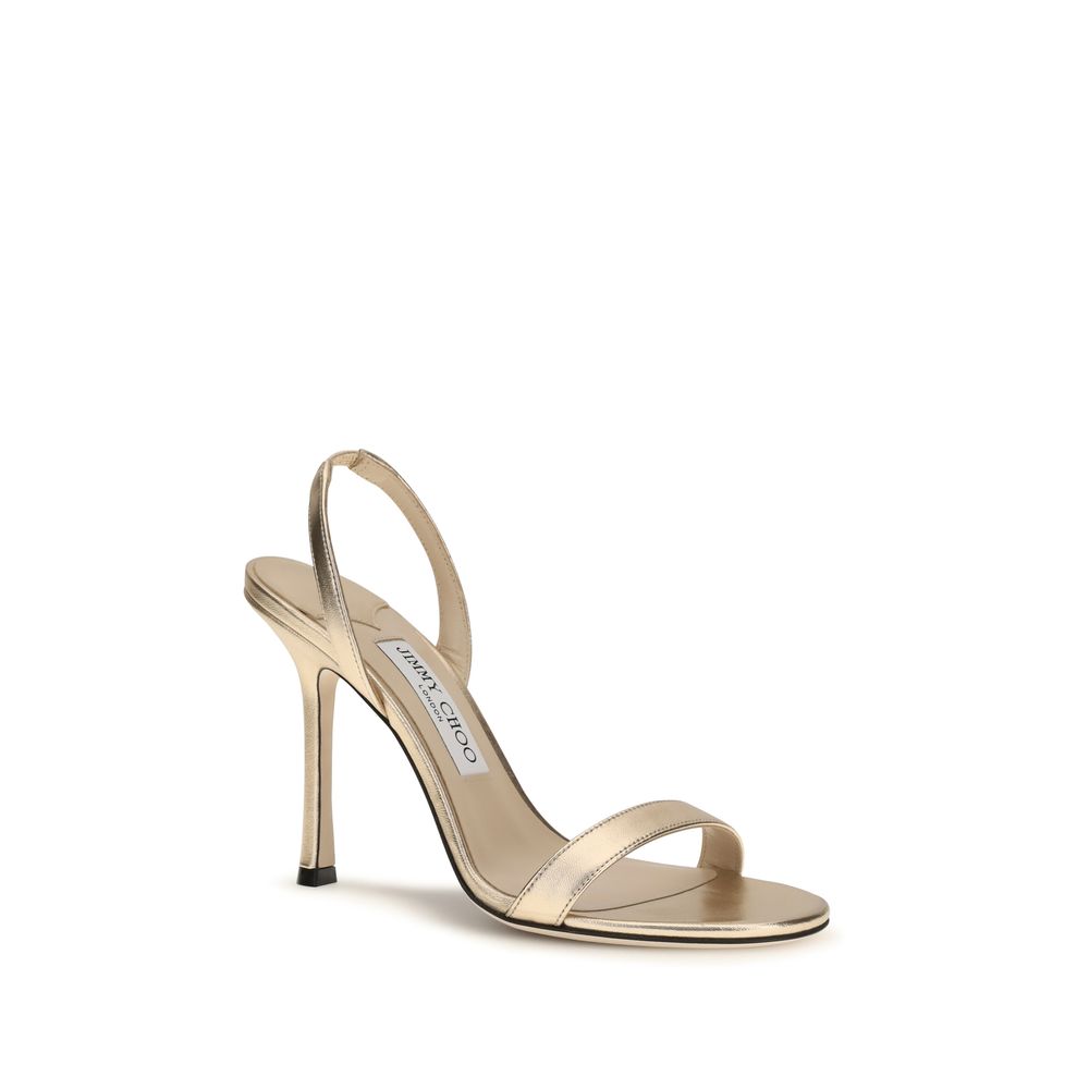 Jimmy Choo Sandale mit Stiletto-Absatz aus Kalbsleder Bos Taurus in Gold-2