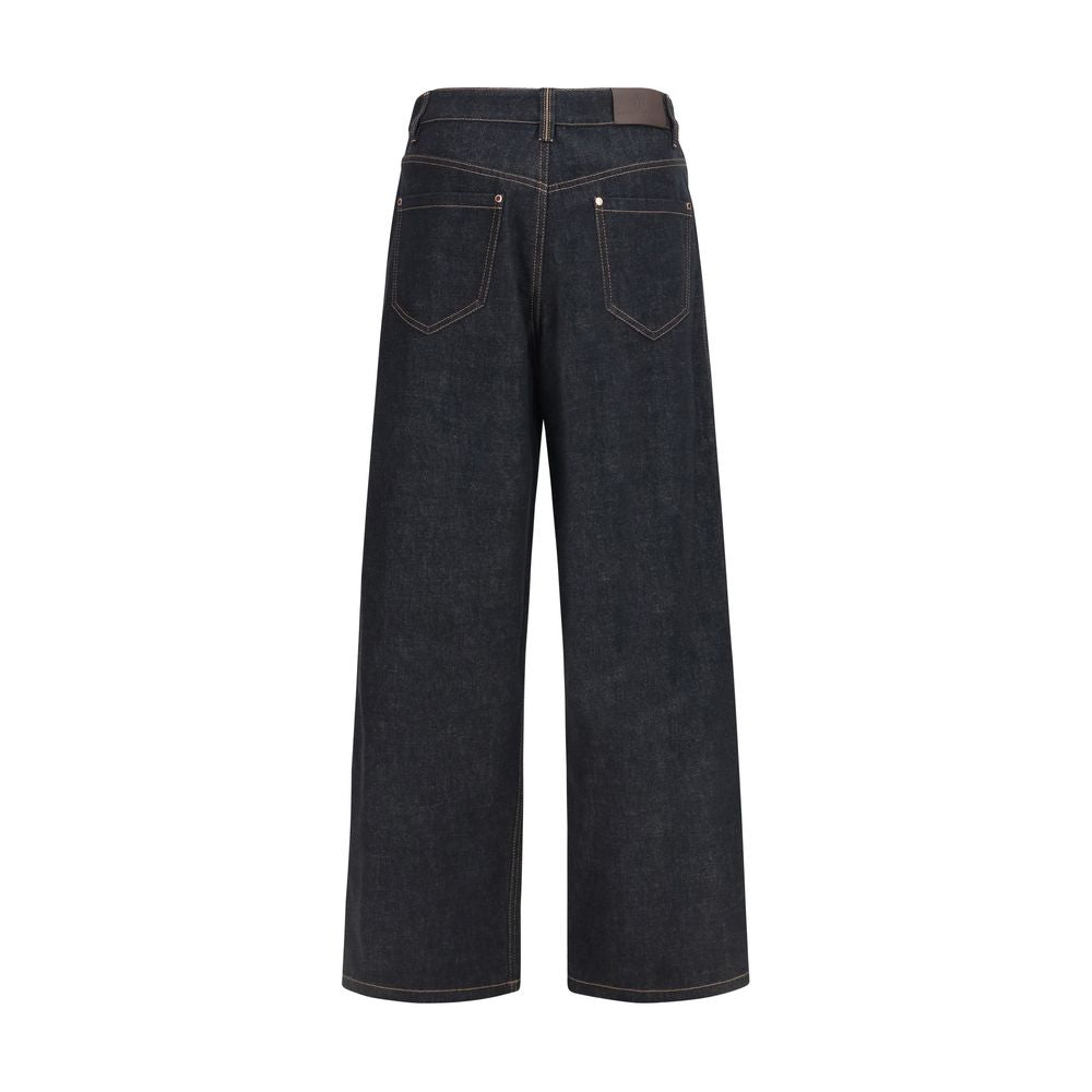 Brunello Cucinelli Blaue Jeans aus Baumwolle im geraden Schnitt-2