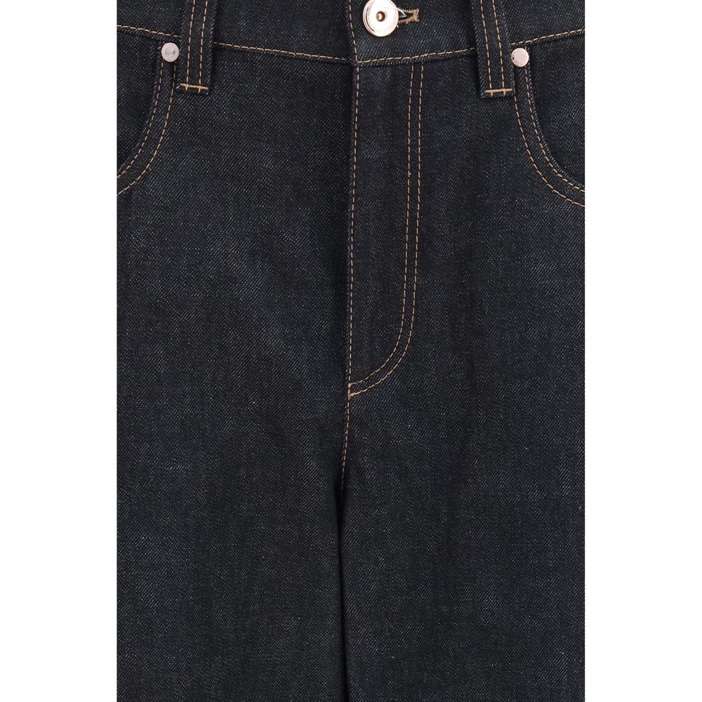 Brunello Cucinelli Blaue Jeans aus Baumwolle im geraden Schnitt-3
