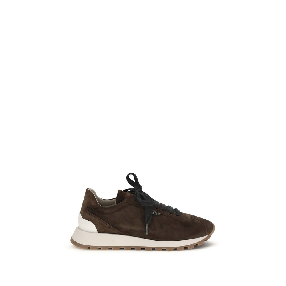 Brunello Cucinelli Braune Kalbsleder Bos Taurus Athletic Sneaker-1
