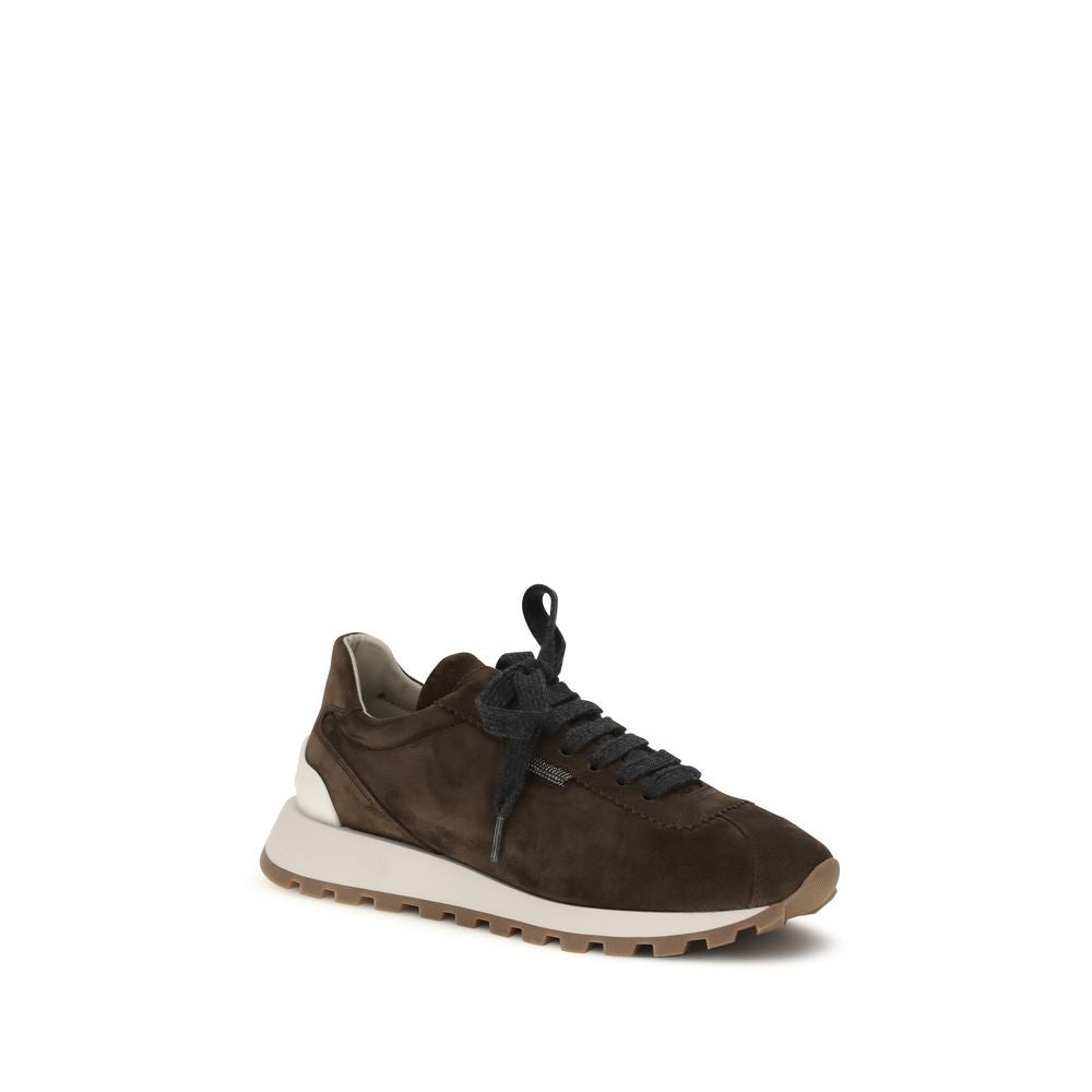 Brunello Cucinelli Braune Kalbsleder Bos Taurus Athletic Sneaker-2