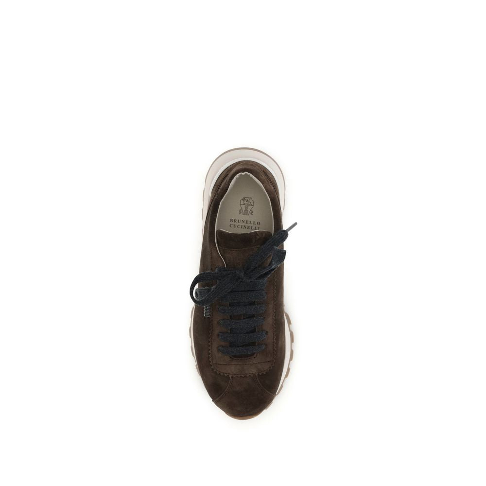 Brunello Cucinelli Braune Kalbsleder Bos Taurus Athletic Sneaker-4