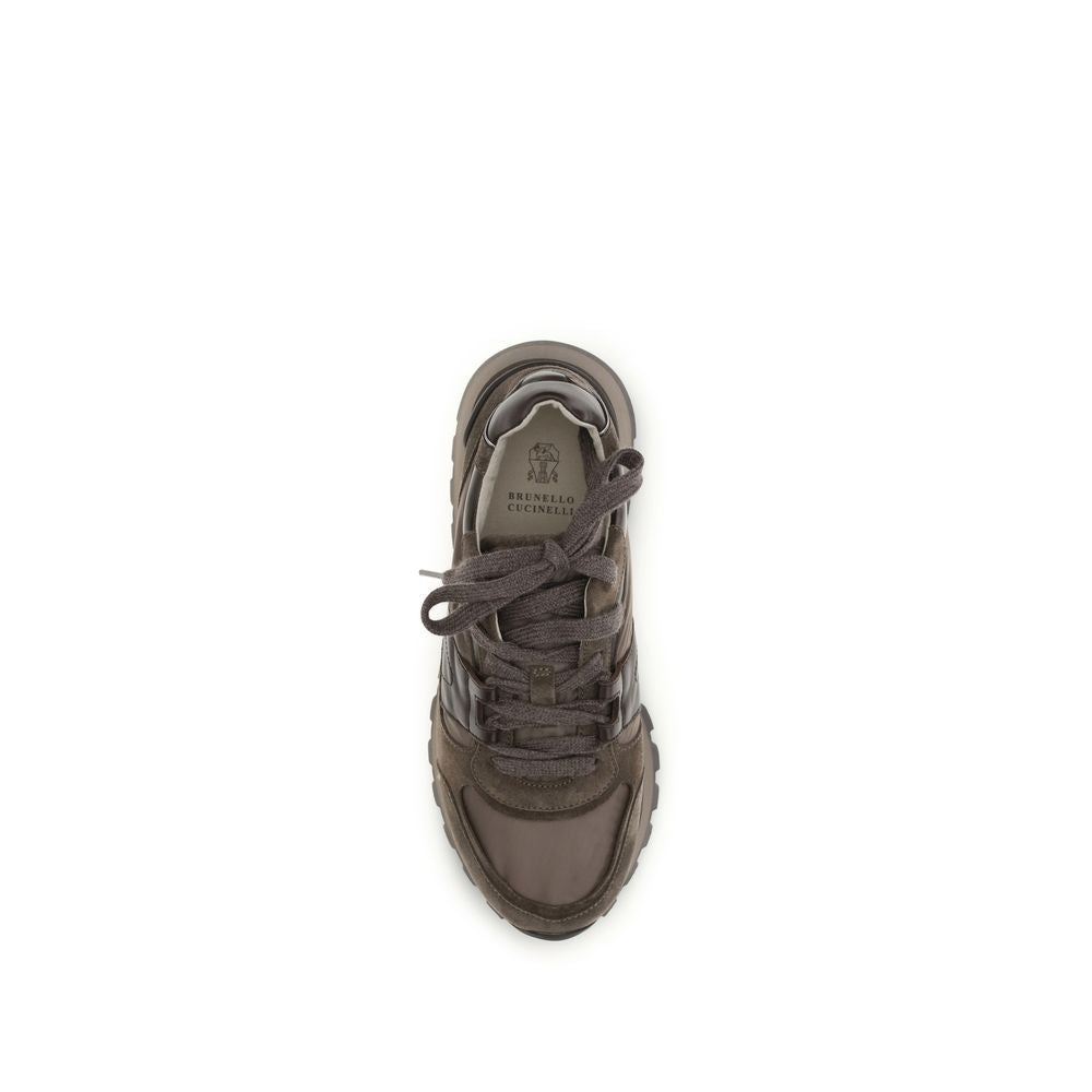 Brunello Cucinelli Braune Kalbsleder Bos Taurus Athletic Sneaker-4