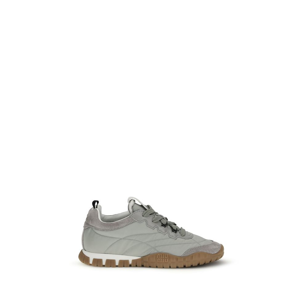 Miu Miu Graue Sportschuhe aus recyceltem Polyamid-1