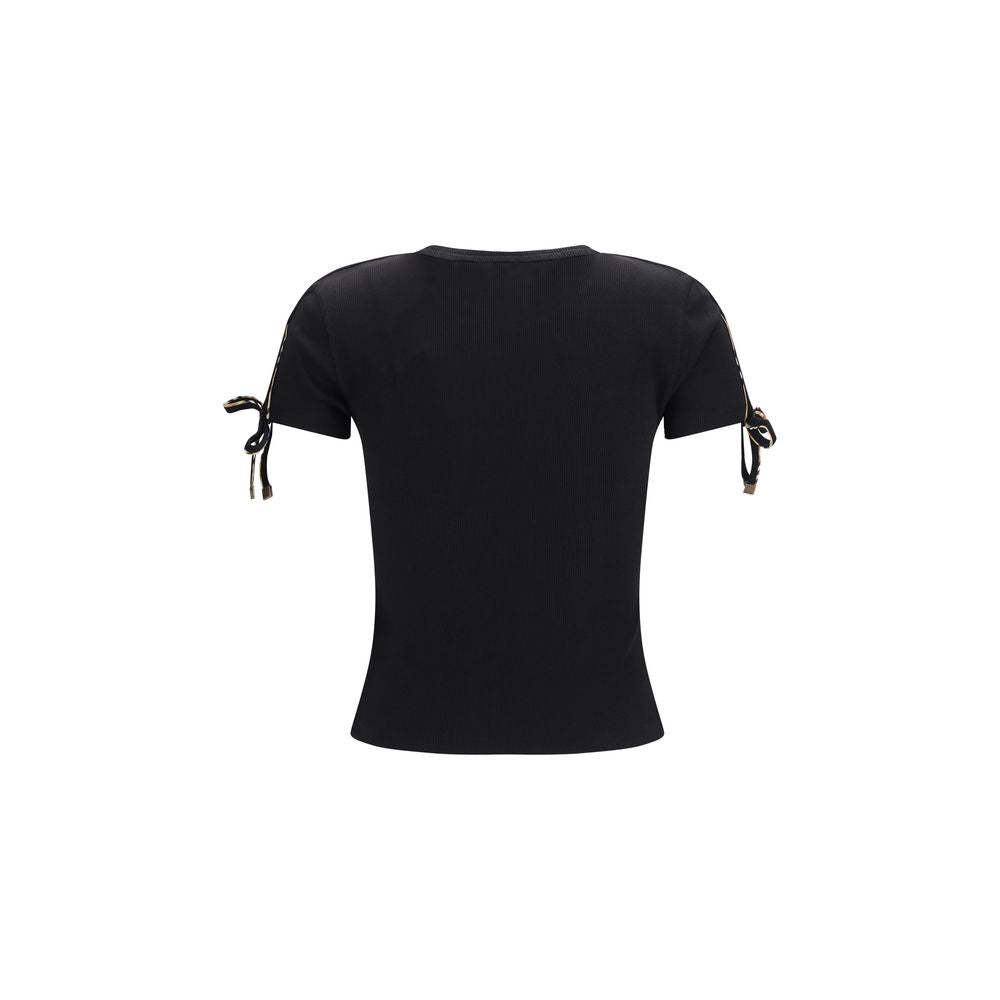 Burberry Schwarzes Baumwoll-T-Shirt-2