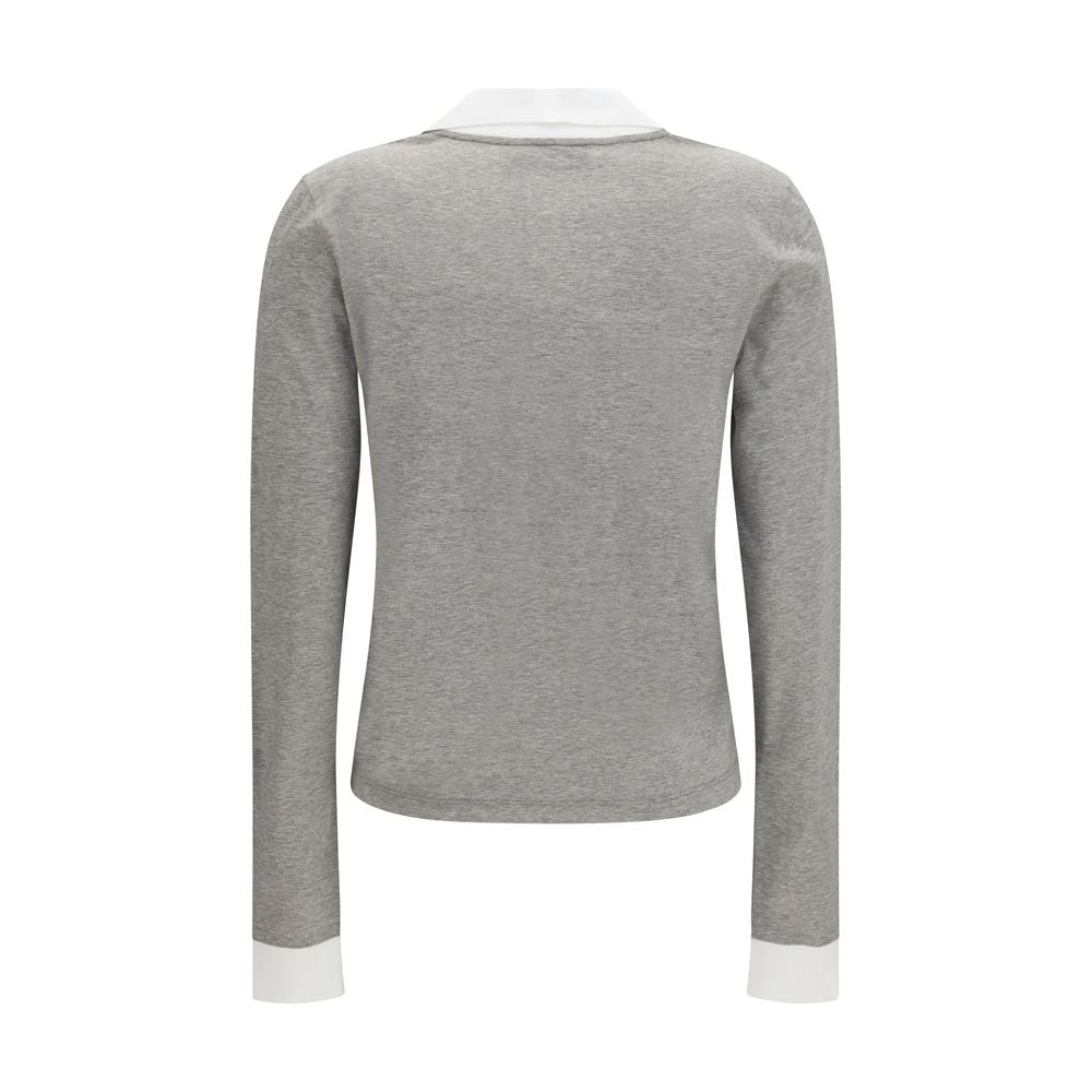 Miu Miu Graues Baumwoll-Langarmshirt-2