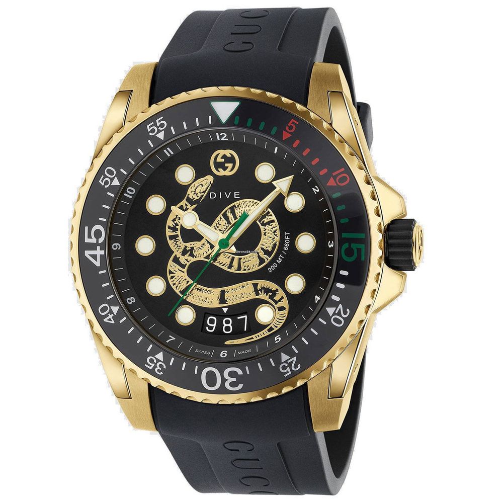 Gucci Schwarze Sportuhr aus Kautschuk-1