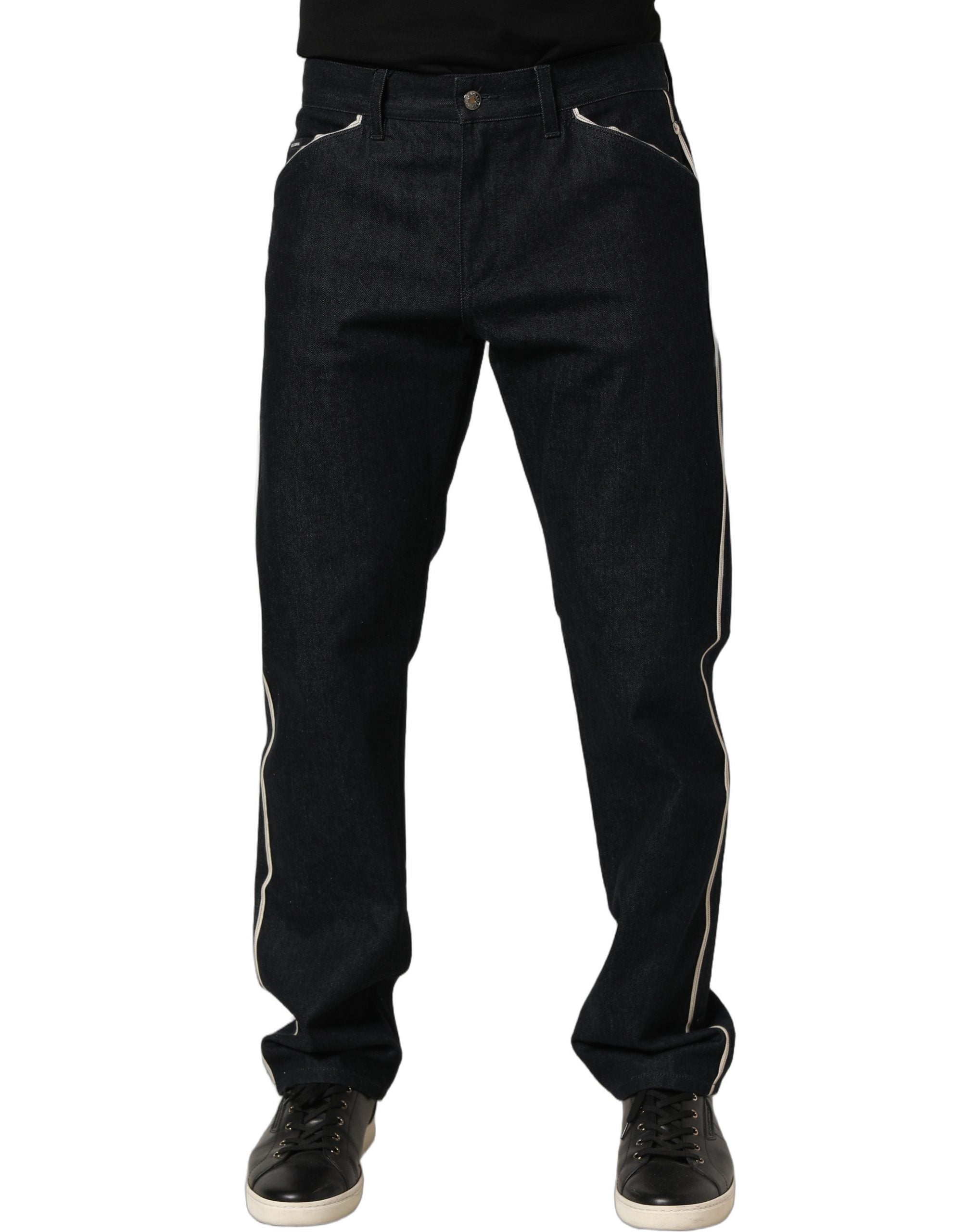 Dolce & Gabbana Schwarze Baumwoll-Jeans für Herren, Mid Waist, Klassischer Schnitt-3