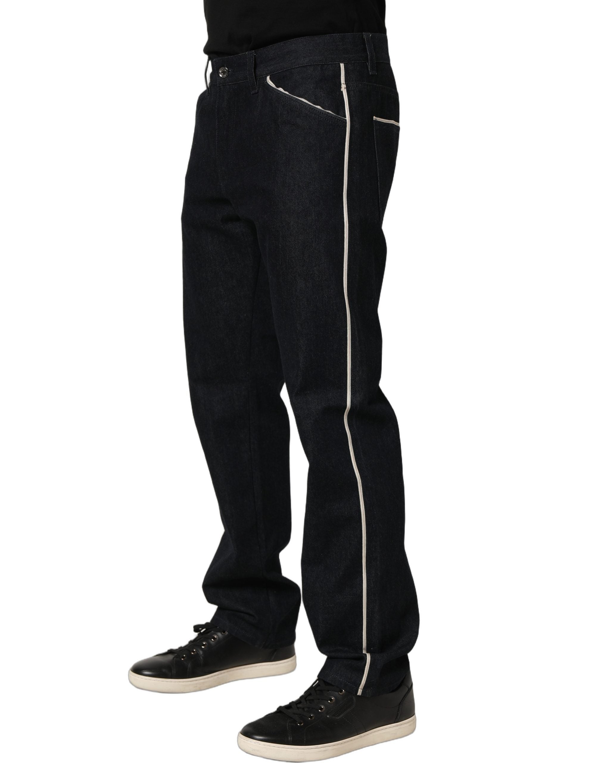 Dolce & Gabbana Schwarze Baumwoll-Jeans für Herren, Mid Waist, Klassischer Schnitt-4