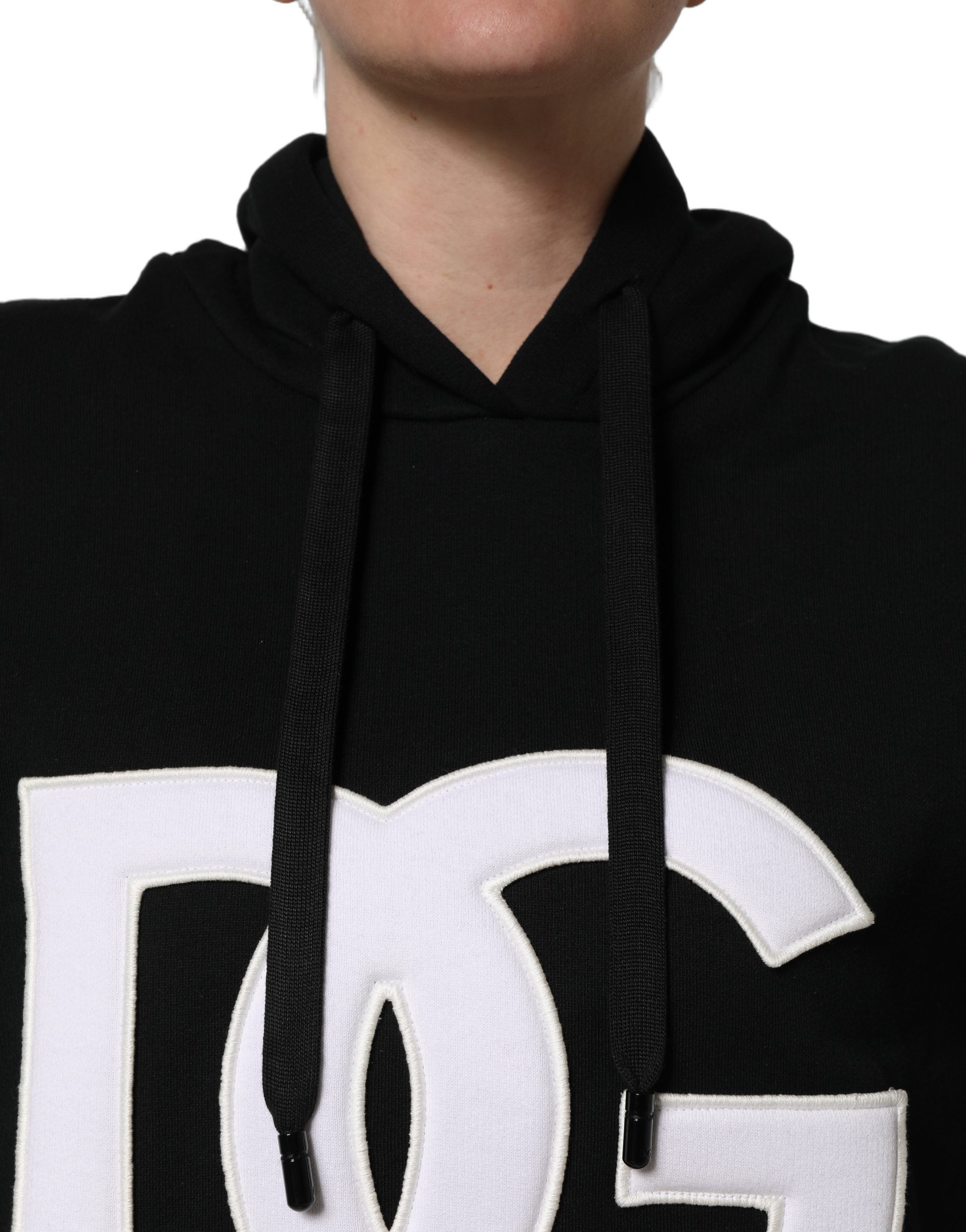 Dolce & Gabbana Kapuzenpullover mit Schwarz-Weiß-Applikationen-1