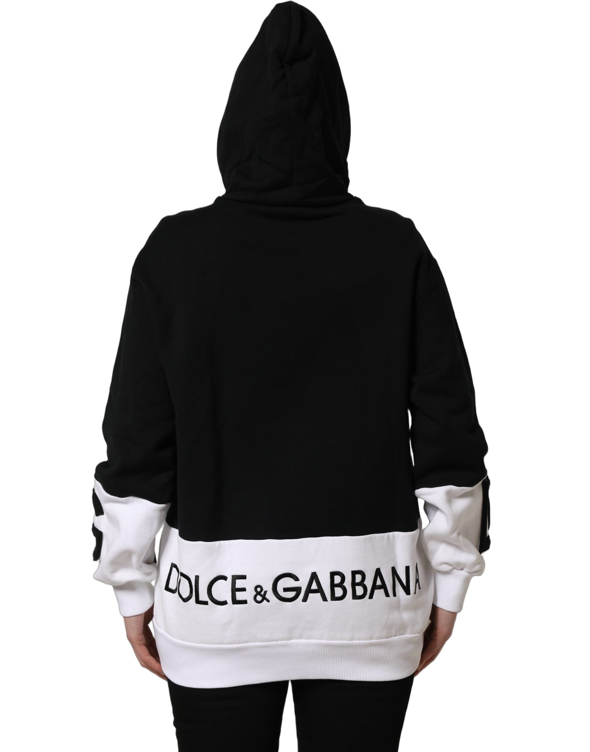 Dolce & Gabbana Kapuzenpullover mit Schwarz-Weiß-Applikationen-6