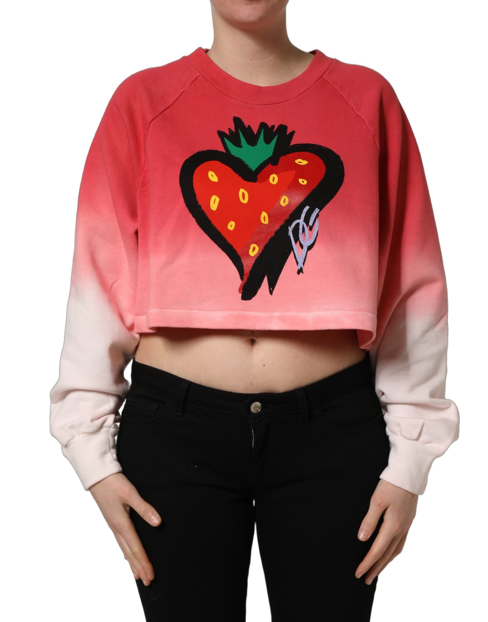 Dolce & Gabbana Multicolor Erdbeerprint Sweatshirt Pullover-3