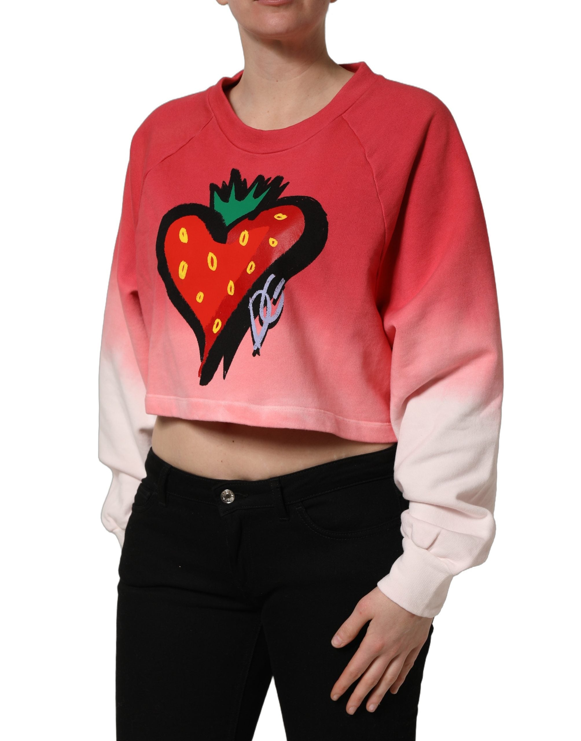 Dolce & Gabbana Multicolor Erdbeerprint Sweatshirt Pullover-4