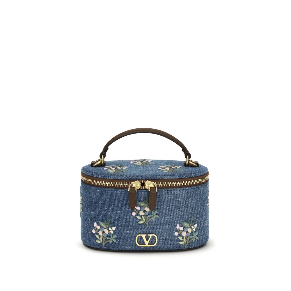 Valentino Garavani Blaue Baumwoll-Handtasche-1