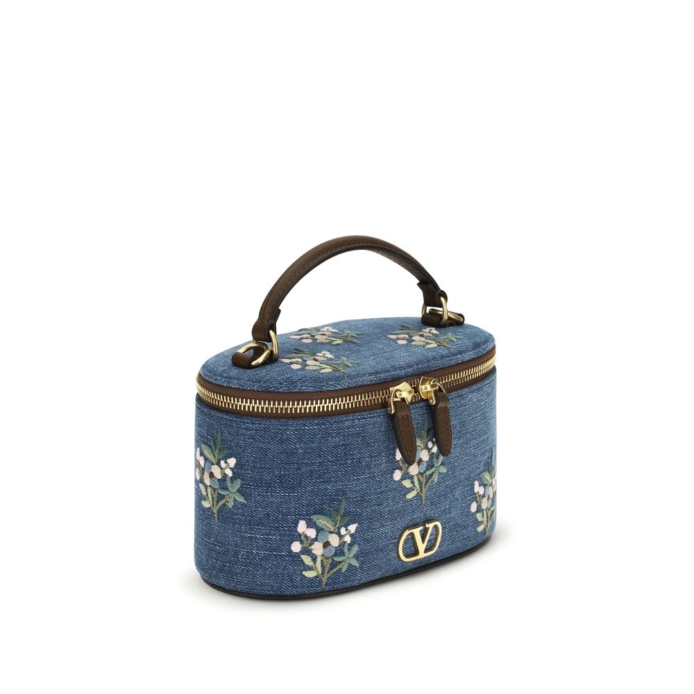 Valentino Garavani Blaue Baumwoll-Handtasche-2