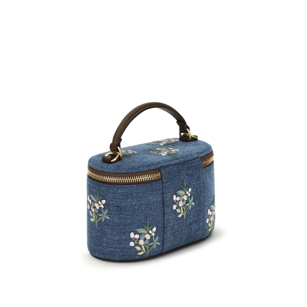 Valentino Garavani Blaue Baumwoll-Handtasche-3