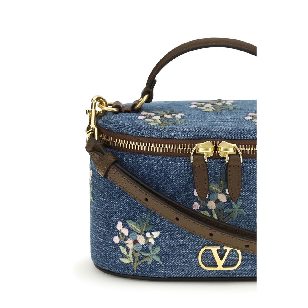 Valentino Garavani Blaue Baumwoll-Handtasche-4
