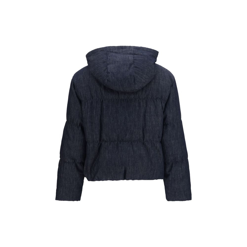 Brunello Cucinelli Blaue Baumwoll-Shell-Jacke-2