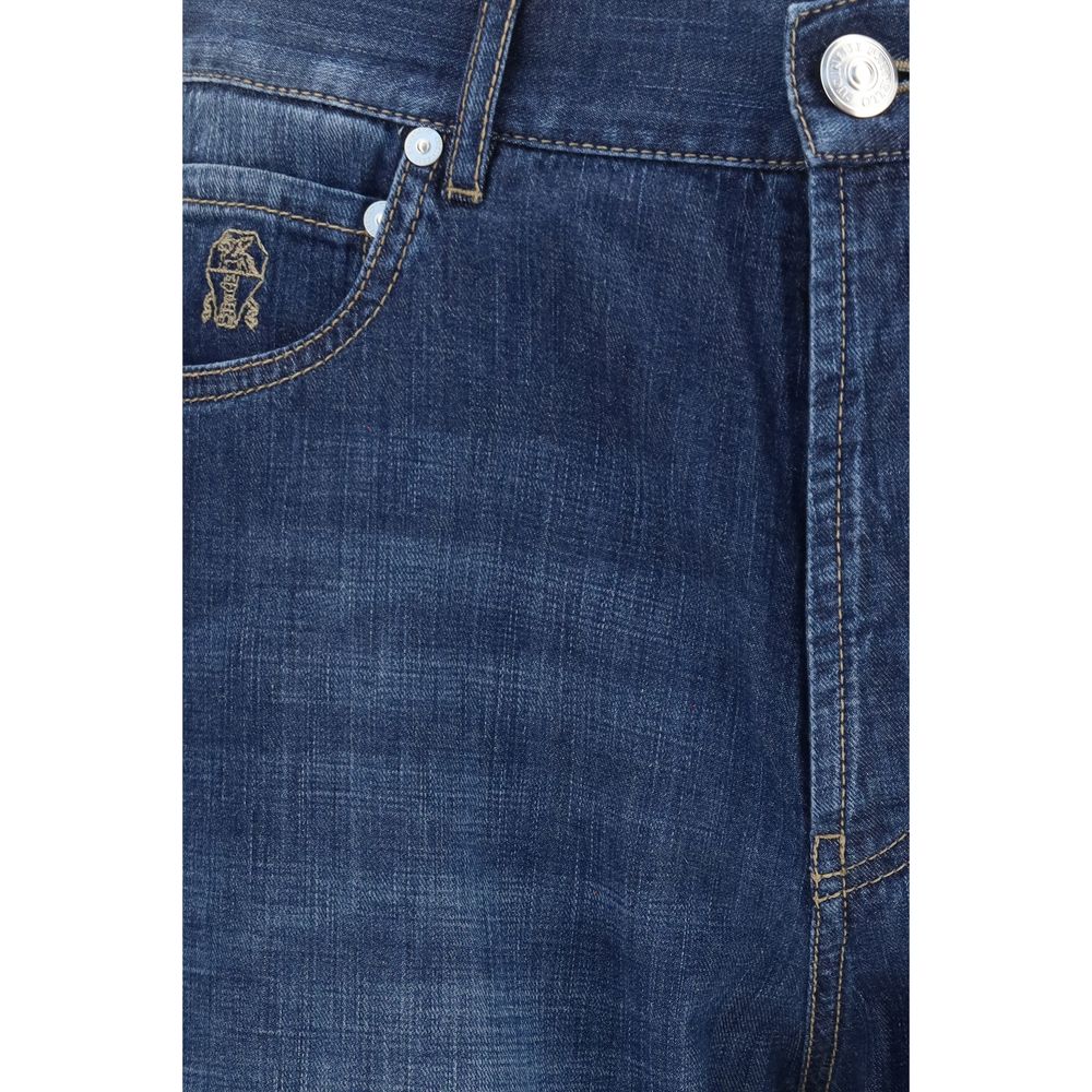 Brunello Cucinelli Blaue Baumwolljeans Denim-3