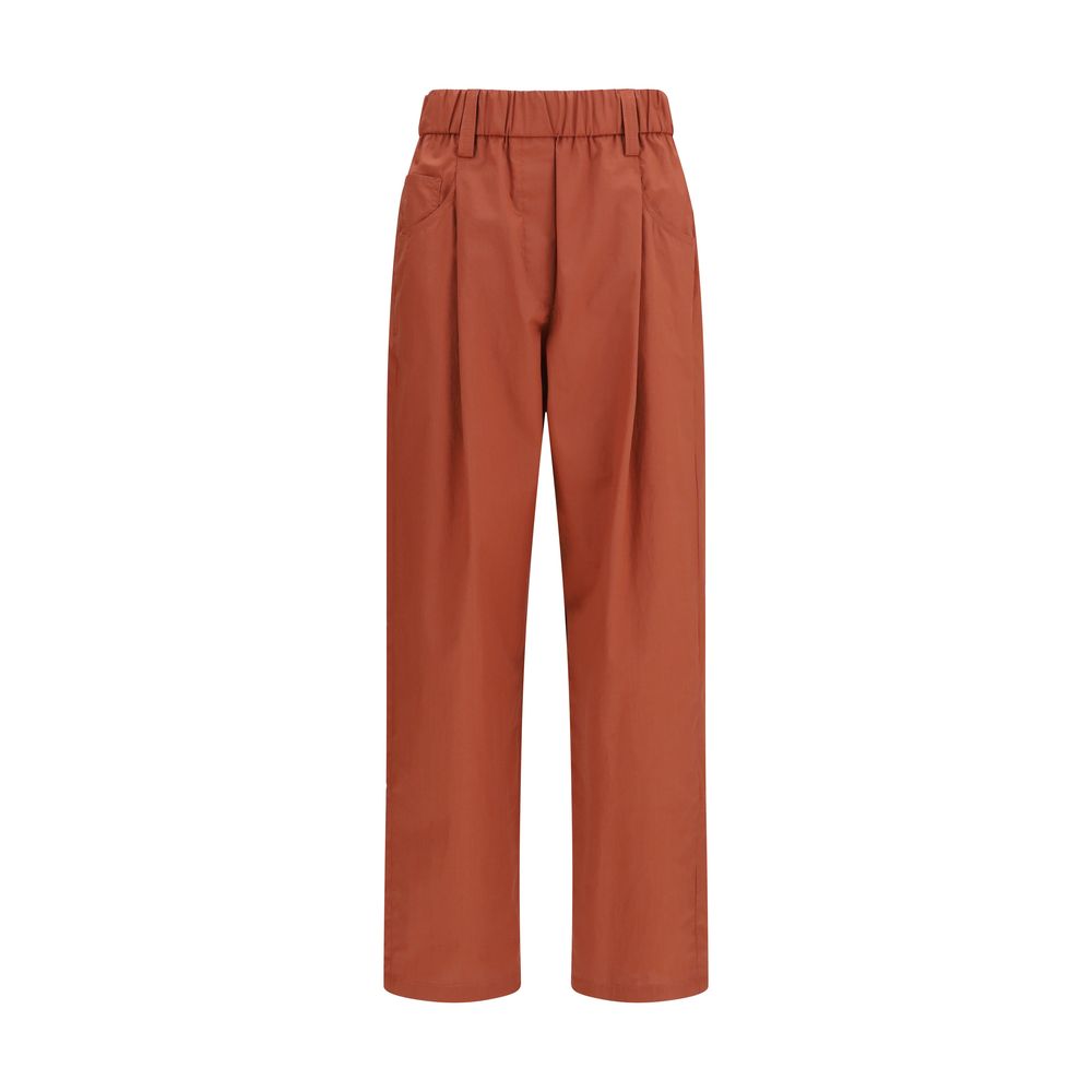 Brunello Cucinelli Orange Baumwollhose für die Freizeit-1