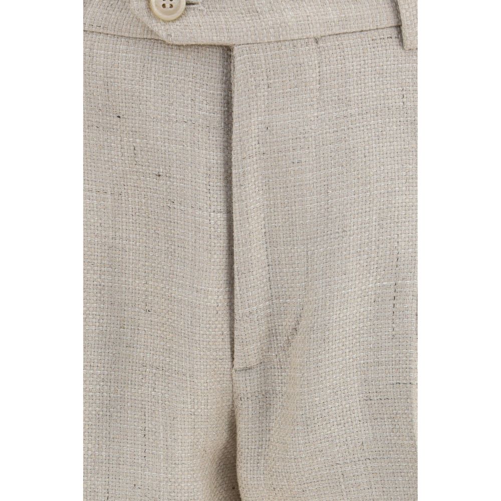 Brunello Cucinelli Beige Seidenanzug Zweiteiler-4