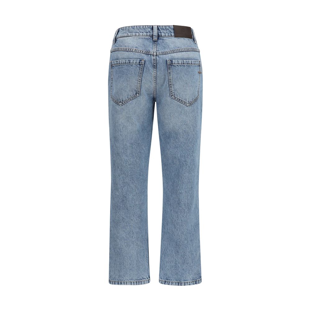 Brunello Cucinelli Blaue Jeans aus Baumwolle im geraden Schnitt-2