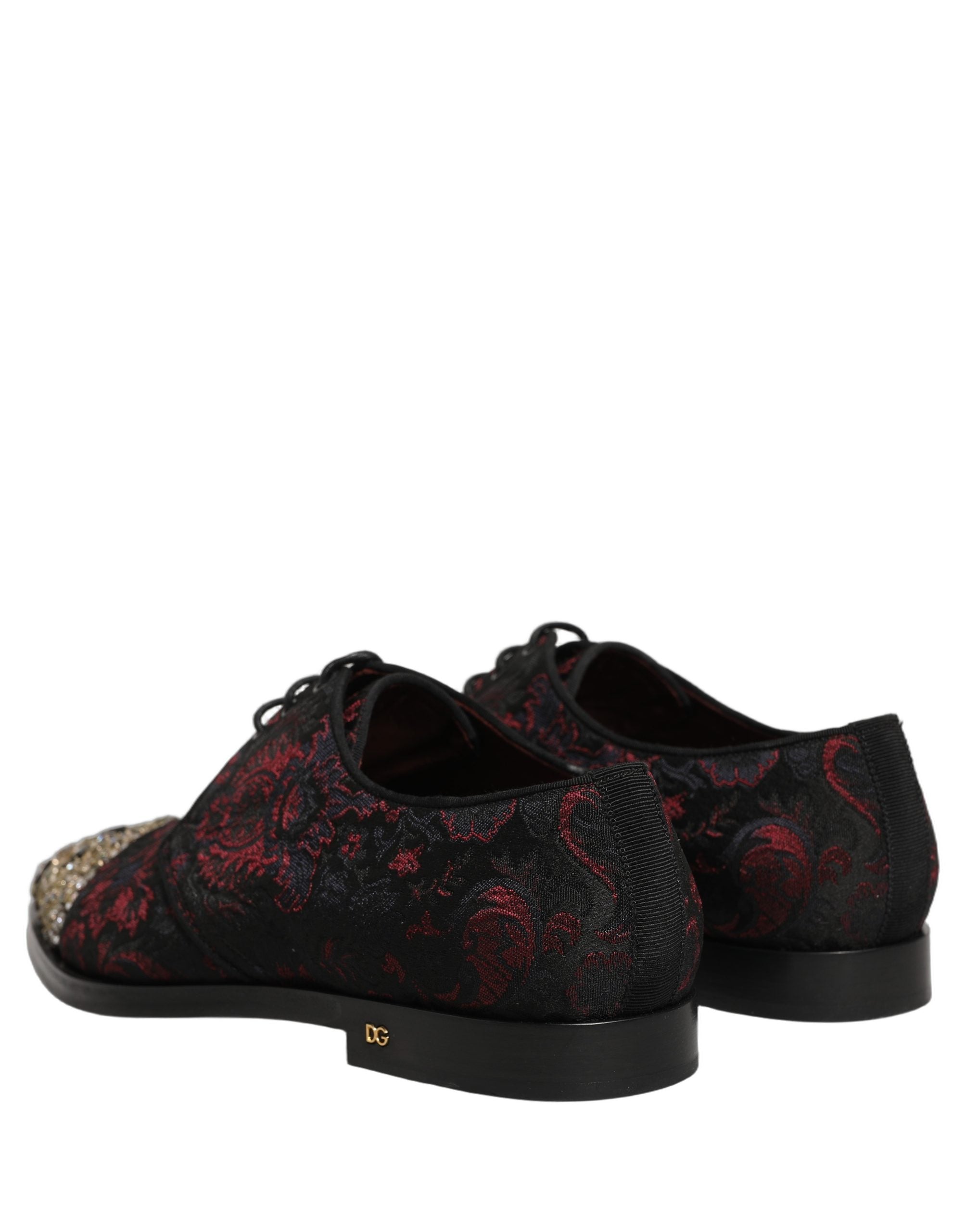 Dolce & Gabbana Schwarze Rote Verzierte Derby-Abendschuhe-5