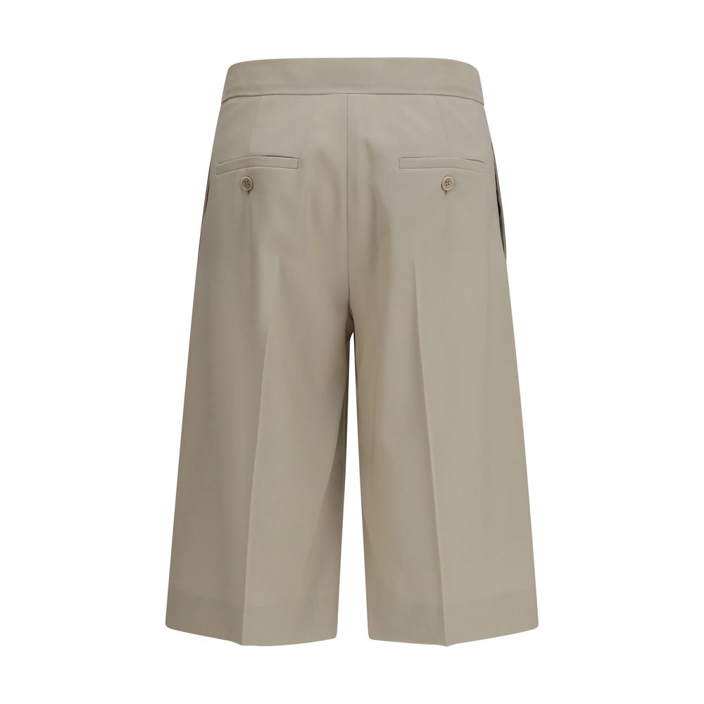 Max Mara Beige Wool Oves Aries Bermuda Shorts-2