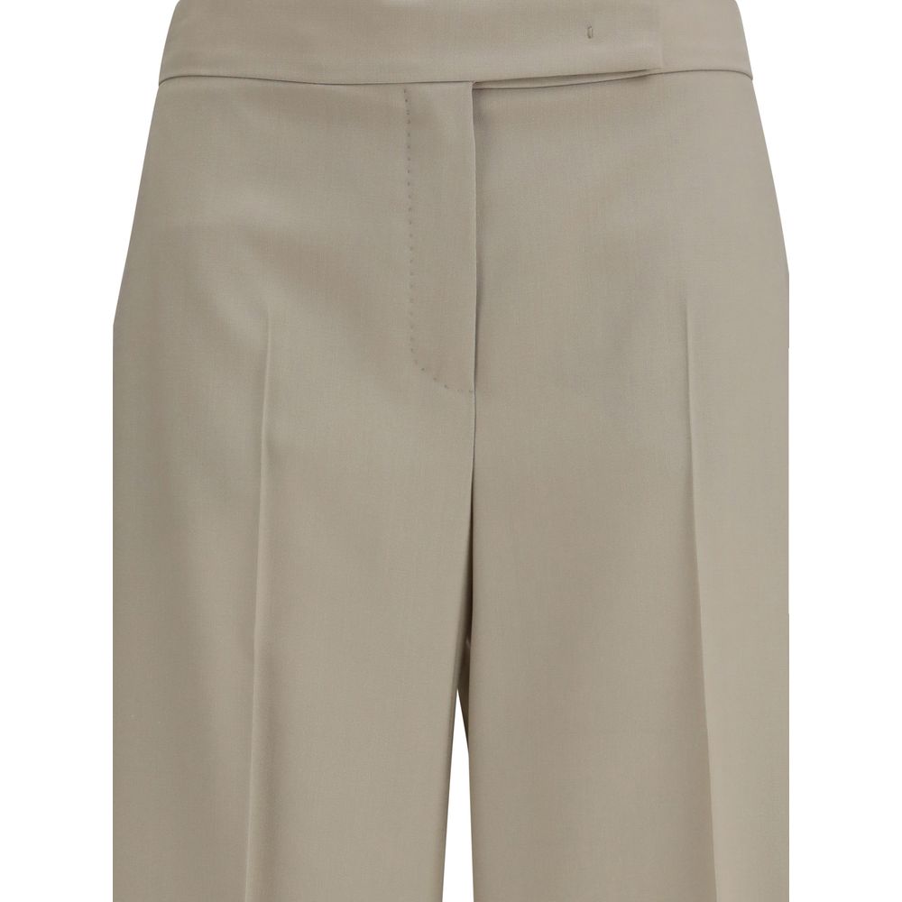 Max Mara Beige Wool Oves Aries Bermuda Shorts-3