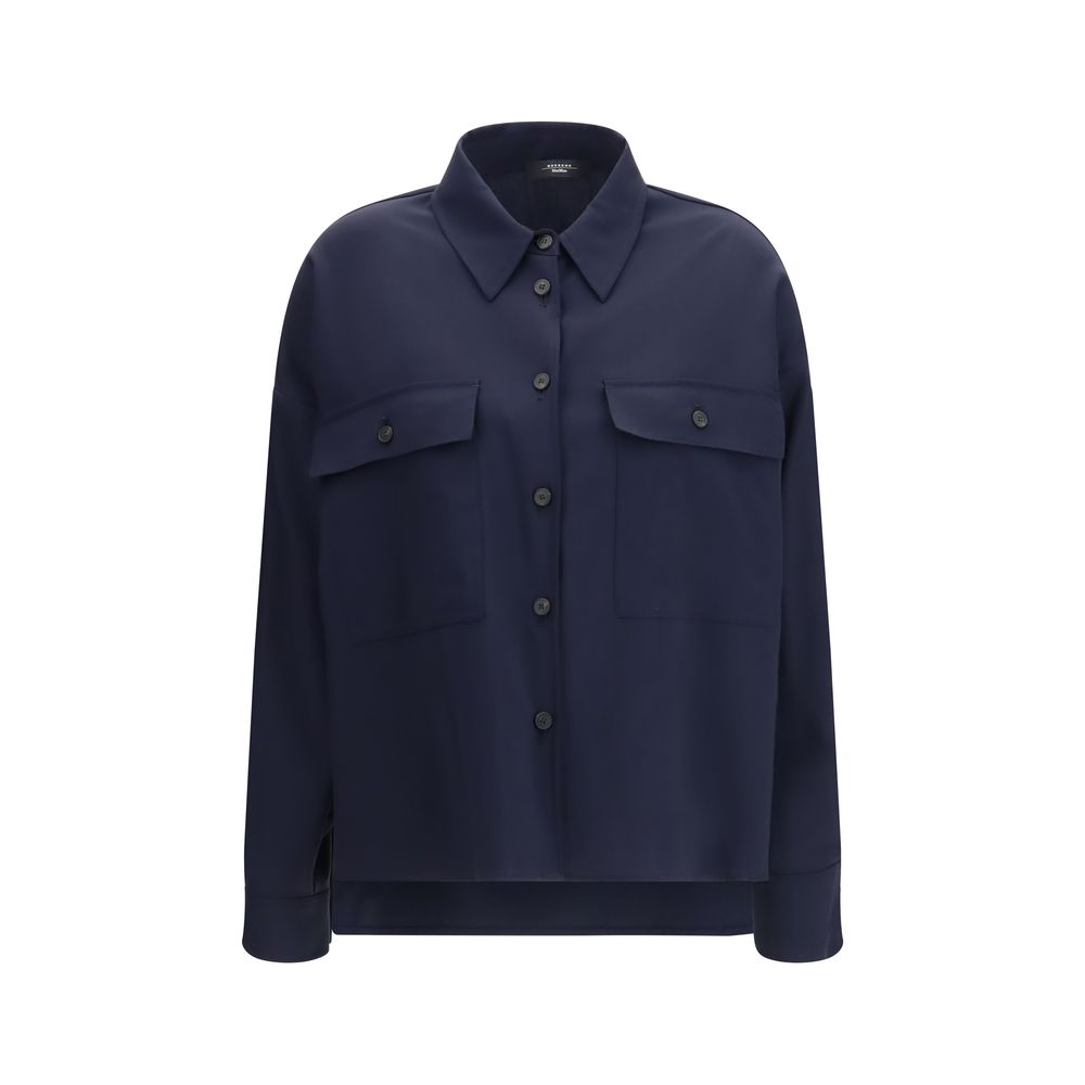 Max Mara Blaue Jacke aus Lammwolle Aries-1