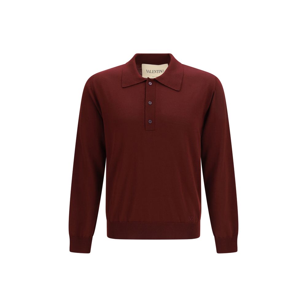 Valentino Bordeaux Woll-Polohemd Oves Aries