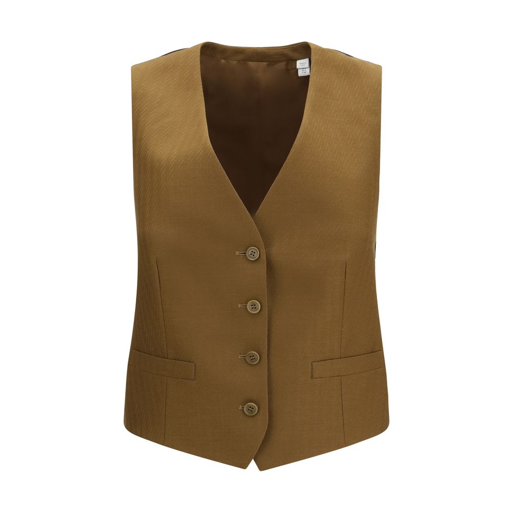 Burberry Braune Lammwoll-Weste Aries Ärmellose Jacke-1