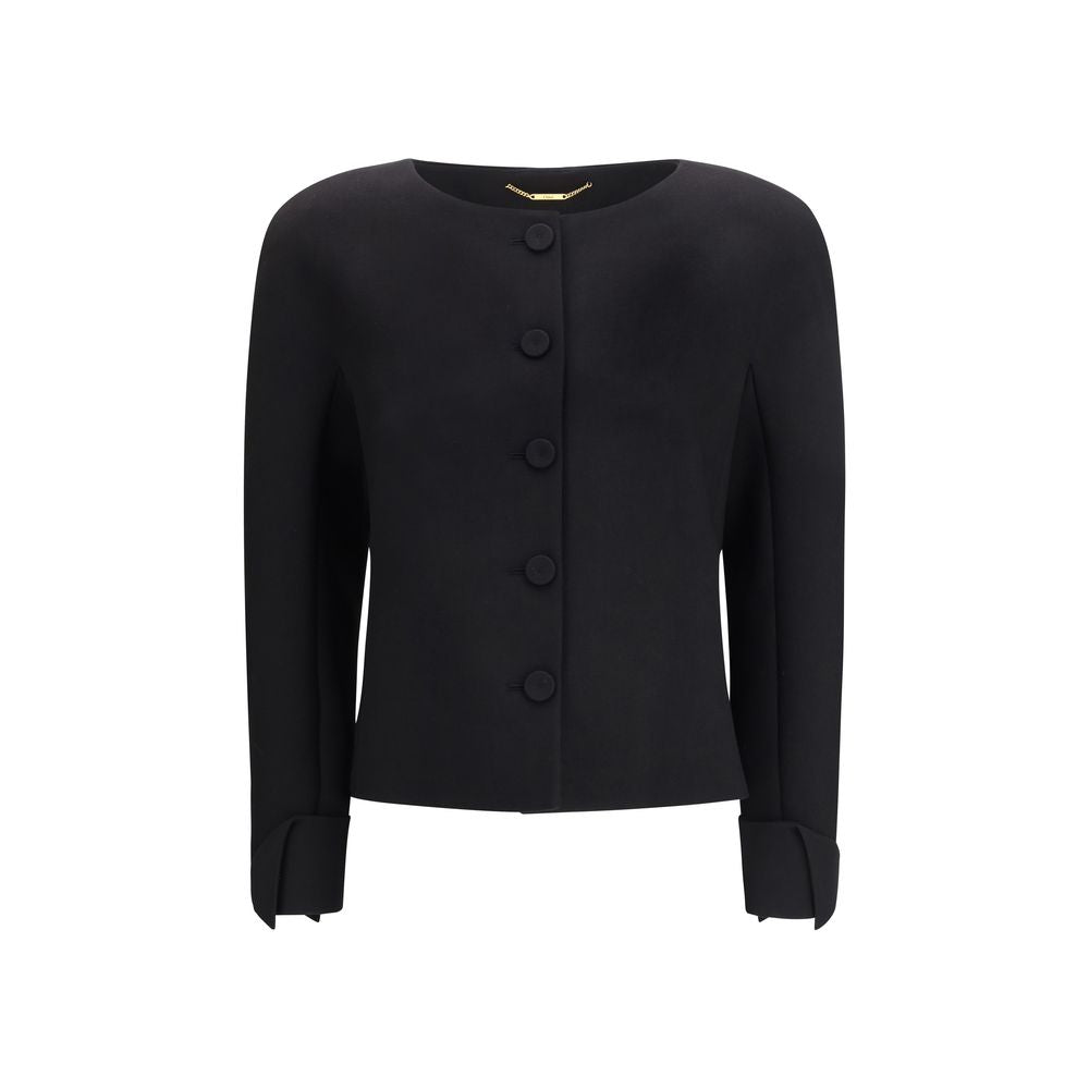Chloé Black Oversized Wool Jacket Oves Aries-1