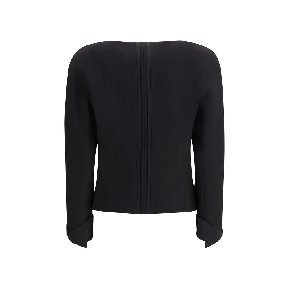 Chloé Black Oversized Wool Jacket Oves Aries-2