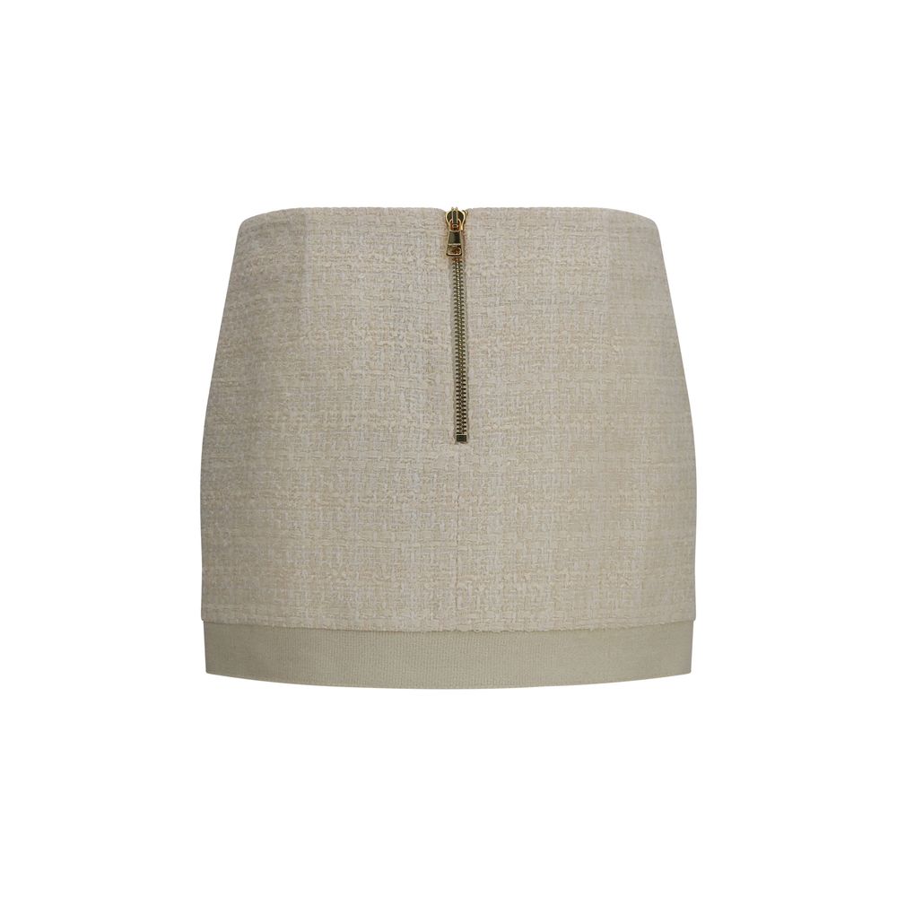 Balmain Beige Wool Oves Aries Minirock-2