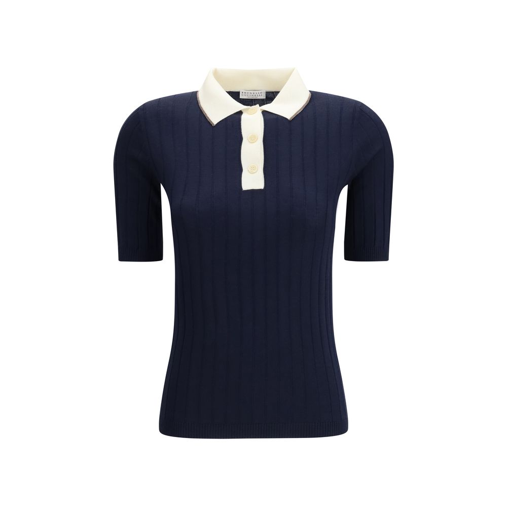Brunello Cucinelli Blue Wool Oves Aries Polohemd-1