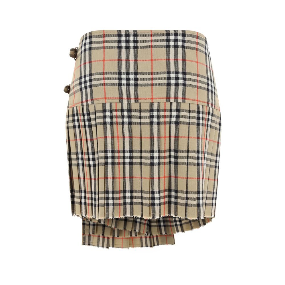 Burberry Beige Wool Oves Aries Minirock-2