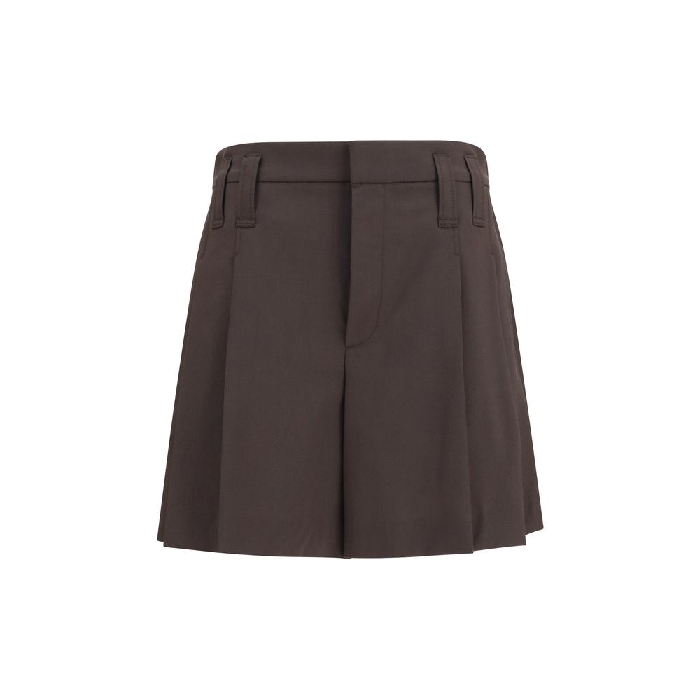 Brunello Cucinelli Braune Woll-Bermudashorts Oves Aries-1