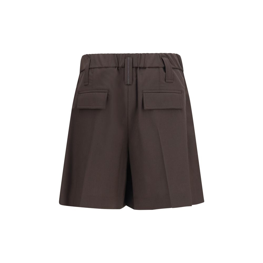Brunello Cucinelli Braune Woll-Bermudashorts Oves Aries-2