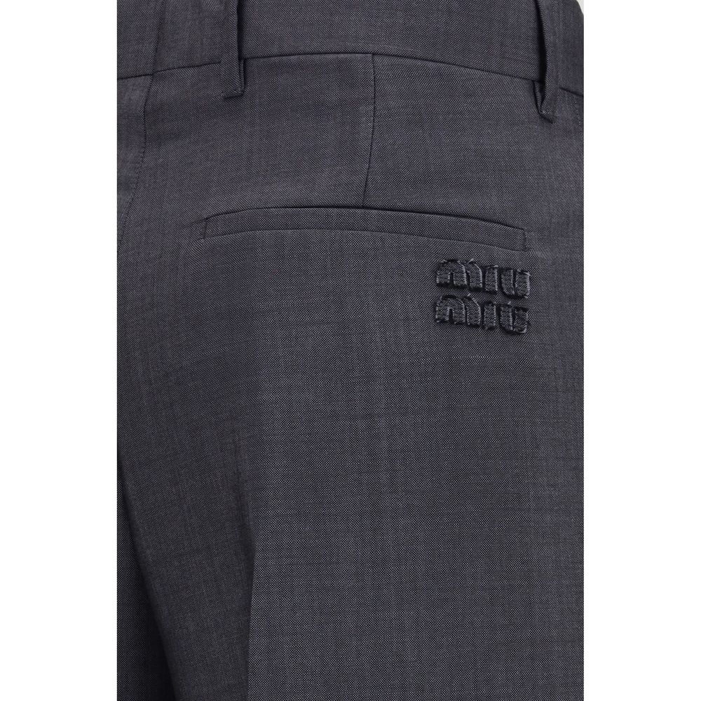 Miu Miu Graue Hose aus Wolle Ovis Aries-3