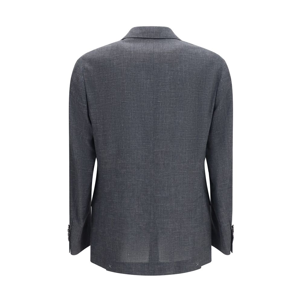 Brunello Cucinelli Grauer Woll-Oves Aries Blazer-2