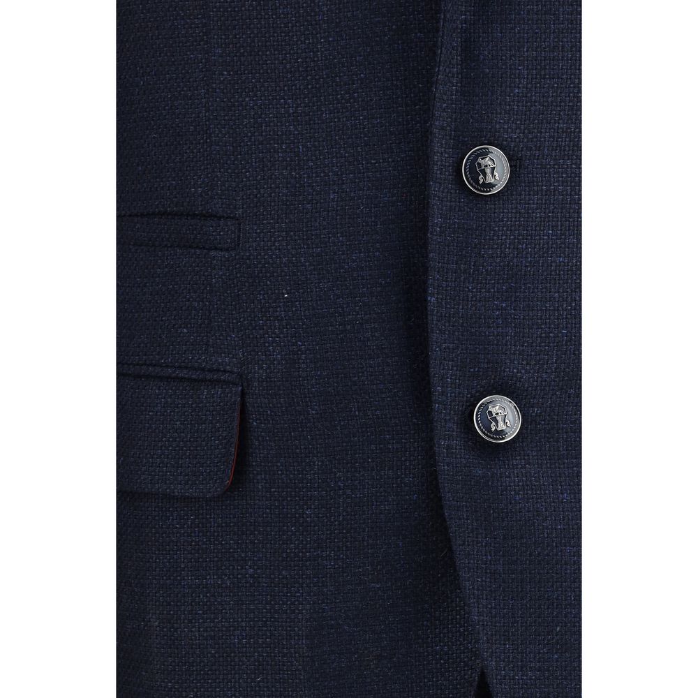 Brunello Cucinelli Blauer Wollanzug Oves Aries Zweiteiler-4