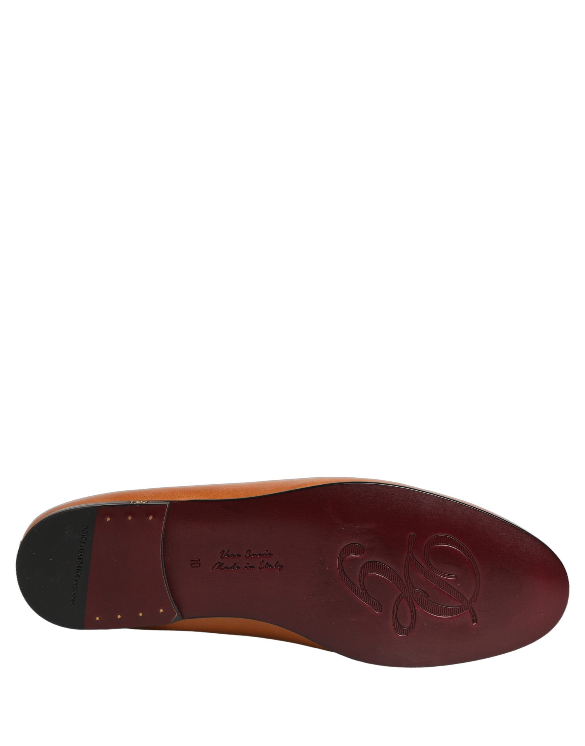 Dolce & Gabbana Braune Leder Loafer mit Logo für Herren-1