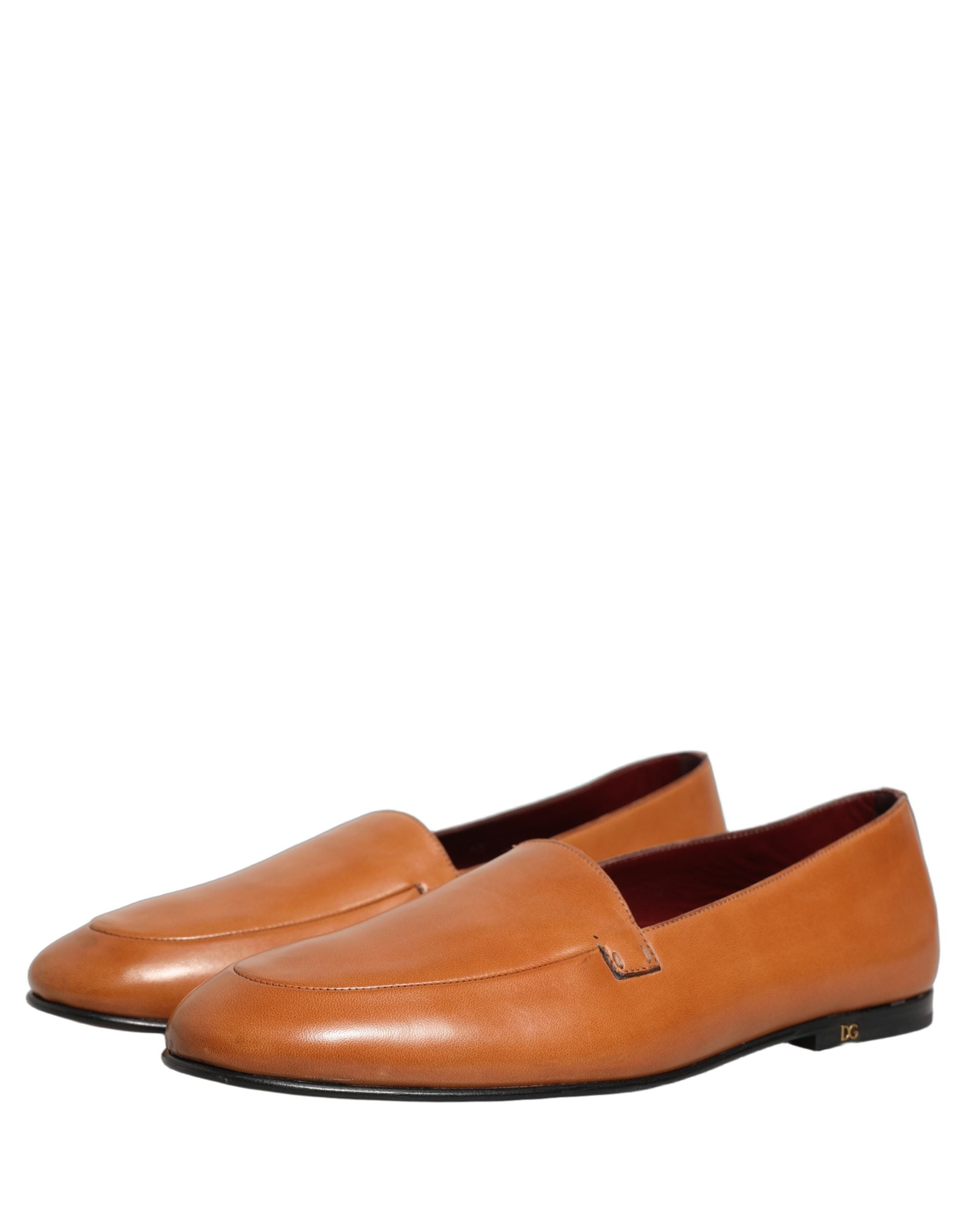 Dolce & Gabbana Braune Leder Loafer mit Logo für Herren-4