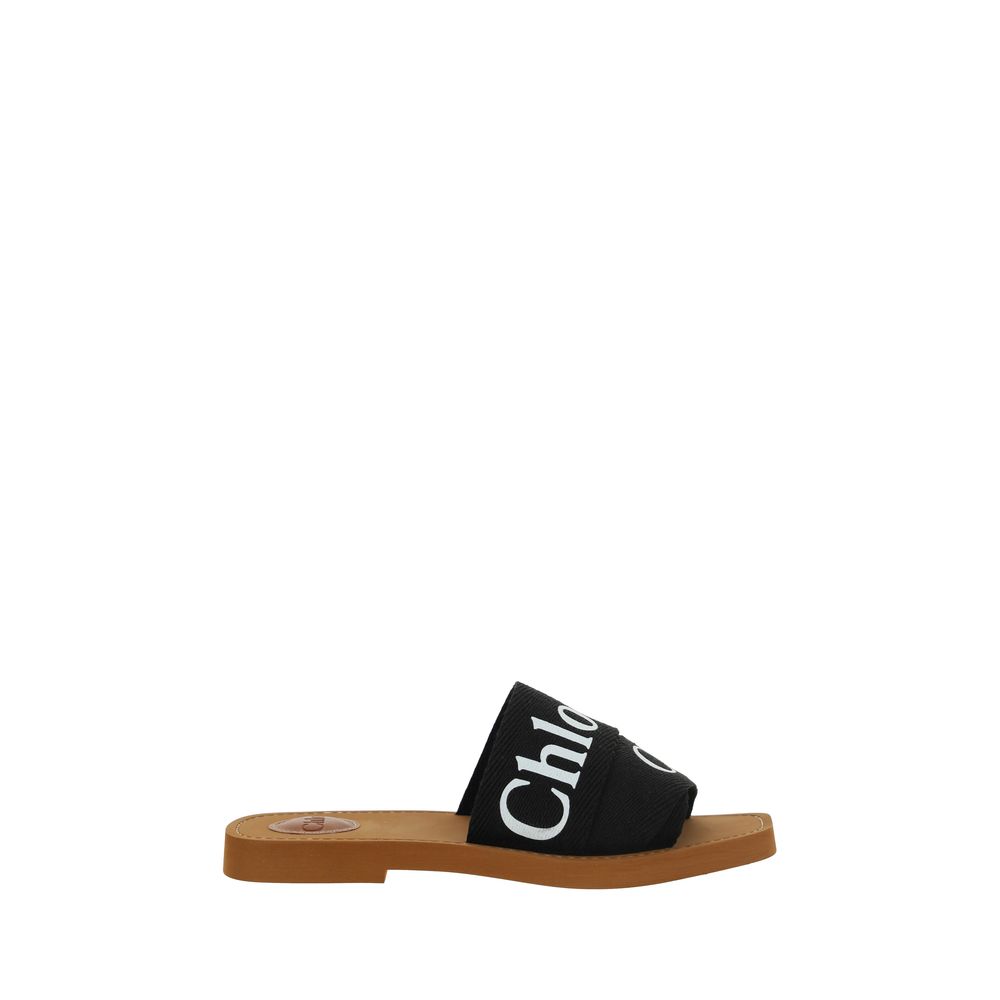 Chloé Schwarze Baumwoll-Espadrilles-1